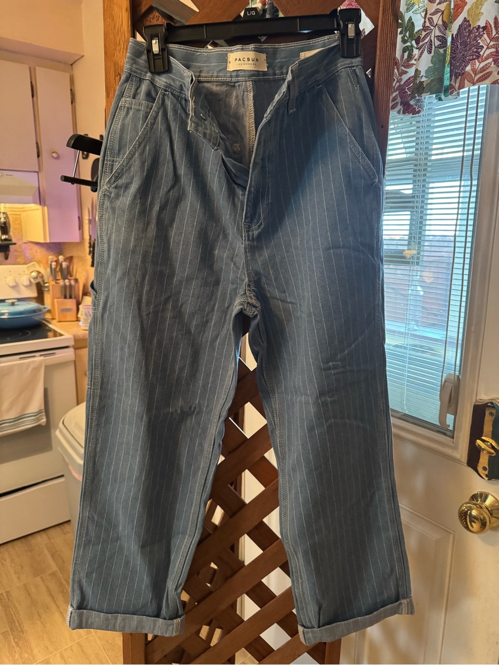 PacSun Light Blue Pinstripe Denim Pants
